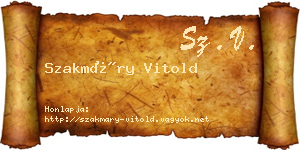 Szakmáry Vitold névjegykártya